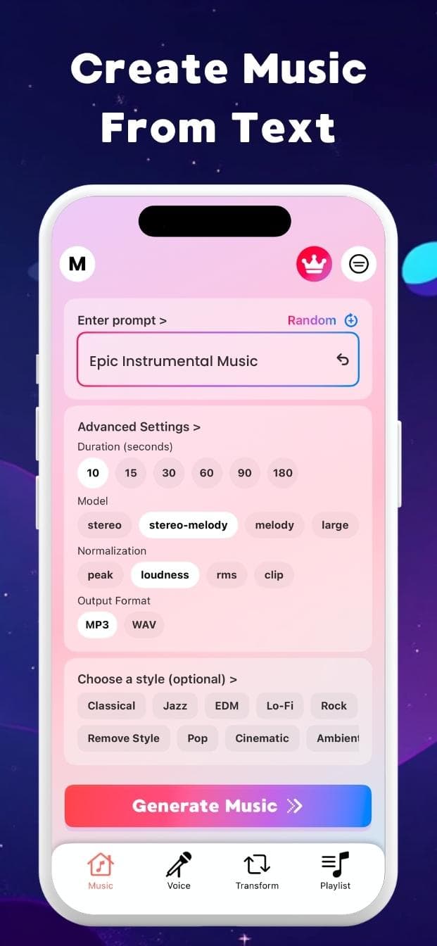 BeatBot AI music generator app screen 4